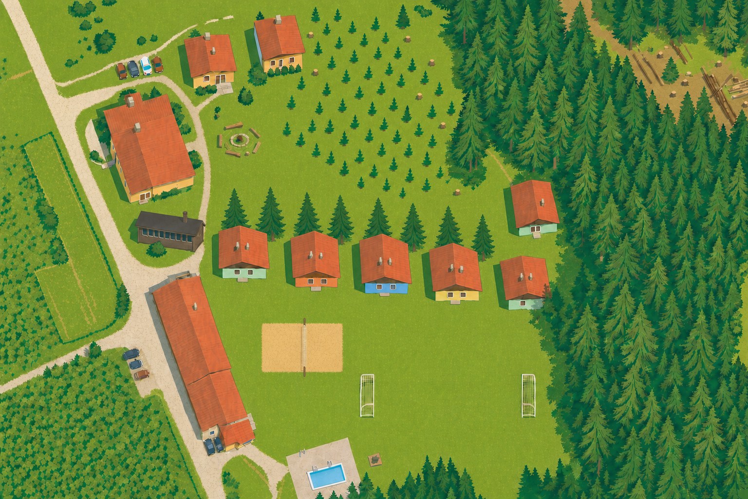 Mapa tábora Eš u Pacova
